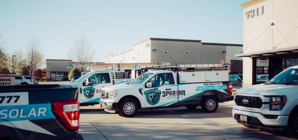 what is tpo roofing branded trucks parked outside