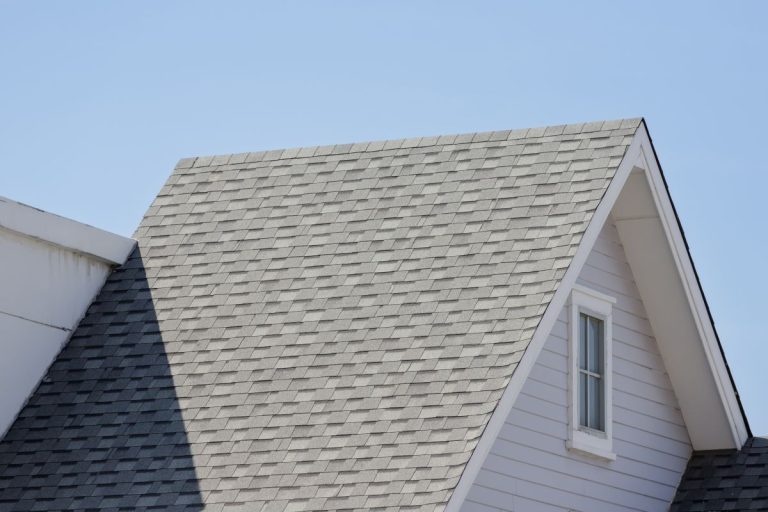 grey shingles roof high slope