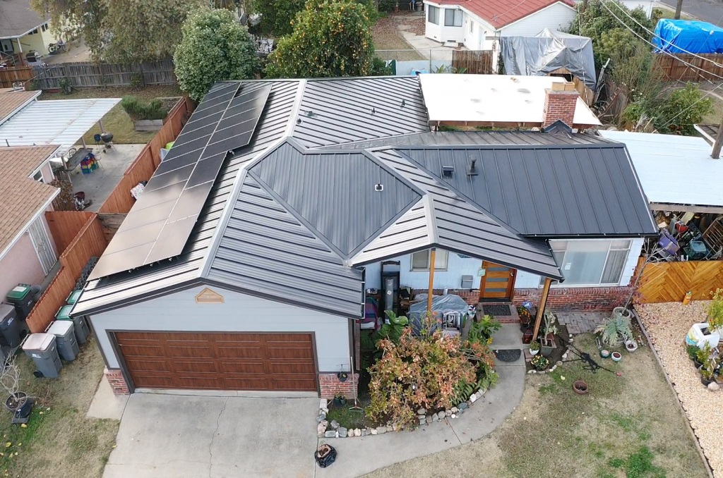 metallic roof big house with solar panels roof replacement with solar panels